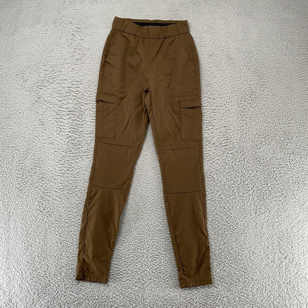 Prana Cargo Pants Womens XS Brown Pull On Slim Elastic Waist Hiking Skinny
